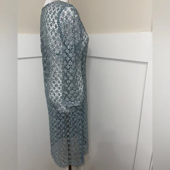 Cachet Light Metallic Blue Lace Sequin Size Small - Picture 5 of 11